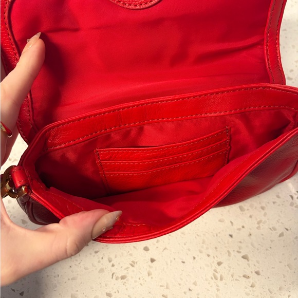 Tory Burch Amanda Leather Mini Crossbody Bag Red - Picture 4 of 4